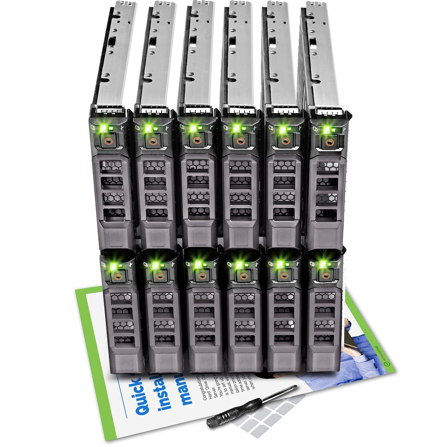 WORKDONE 12-Pack - 3.5" Hard Drive Caddy 0F238F - Compatible pour Dell PowerEdge  Selected 11-13th Gen Servers