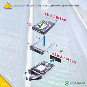 WORKDONE 2er-Pack 3,5-Zoll-Laufwerk für R6415 R7415 R7425 Server