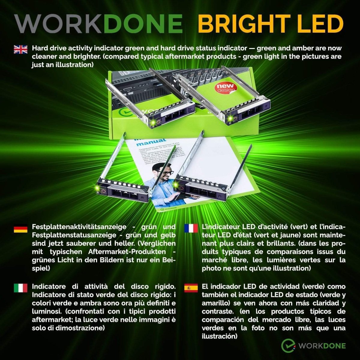 Vassoio HDD da 2,5 Caddy DXD9H per server Dell 14th Poweredge R440 Vassoio HDD da 2,5 Caddy DXD9H per server Dell 14th Poweredge R440