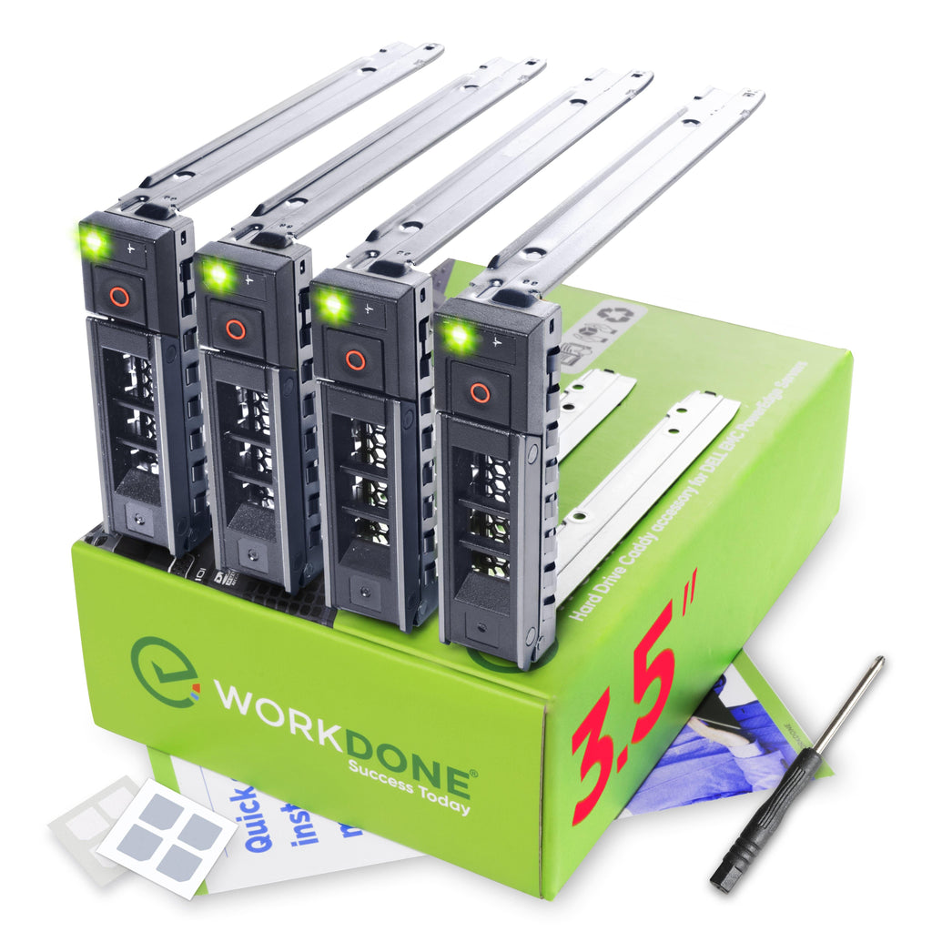 WORKDONE 4-Pack 3.5-inch Hard Drive Caddy X7K8W pour Dell PowerEdge