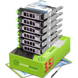 WORKDONE 6-Pack - 3.5" Hard Drive Caddy KG1CH X968D with 2.5" HDD Adapter